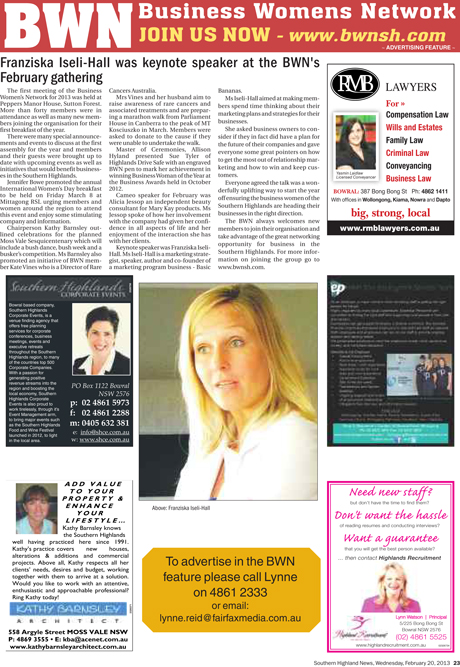 Southern Highland News - Business Womens Network | Southern Highland ...