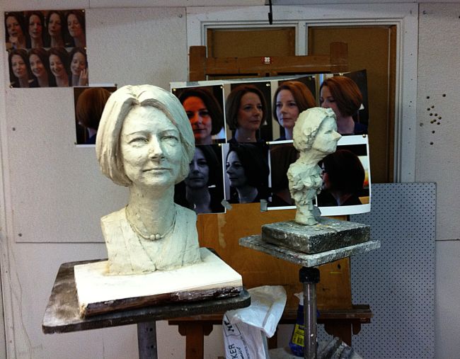 Julia Gillard bust in progress